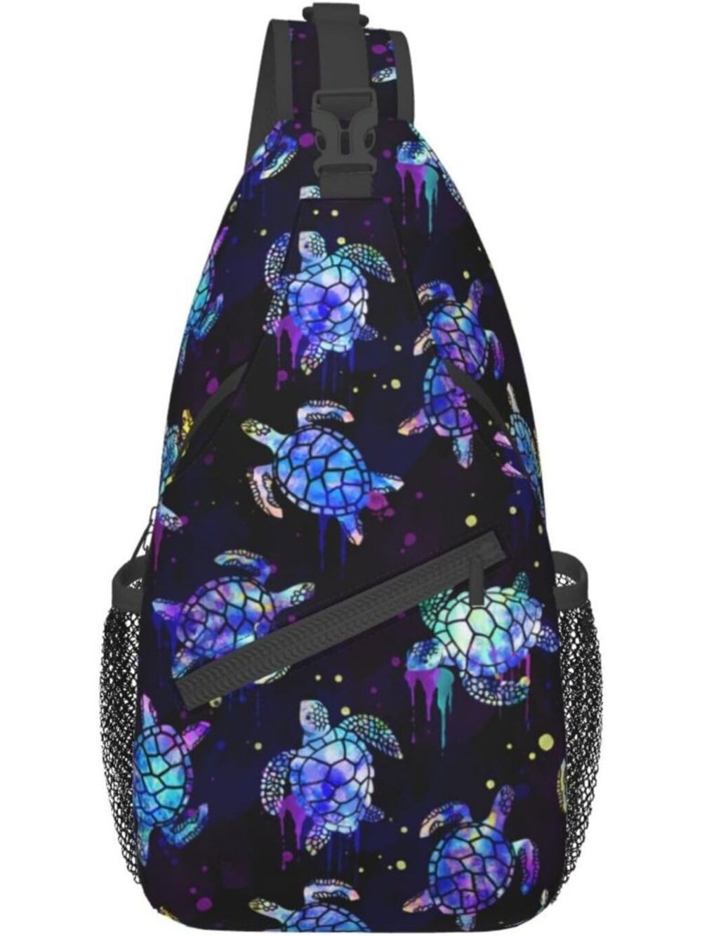Unisex Black Blue Butterfly Sling Backpack Hiking Chest Shoulder Crossbody Bag